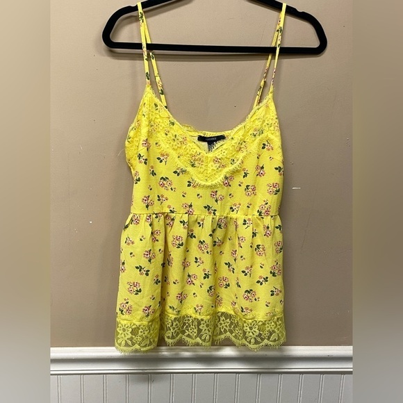 Forever 21 Bright Yellow Floral Cami Top Size M NWT - Picture 1 of 4